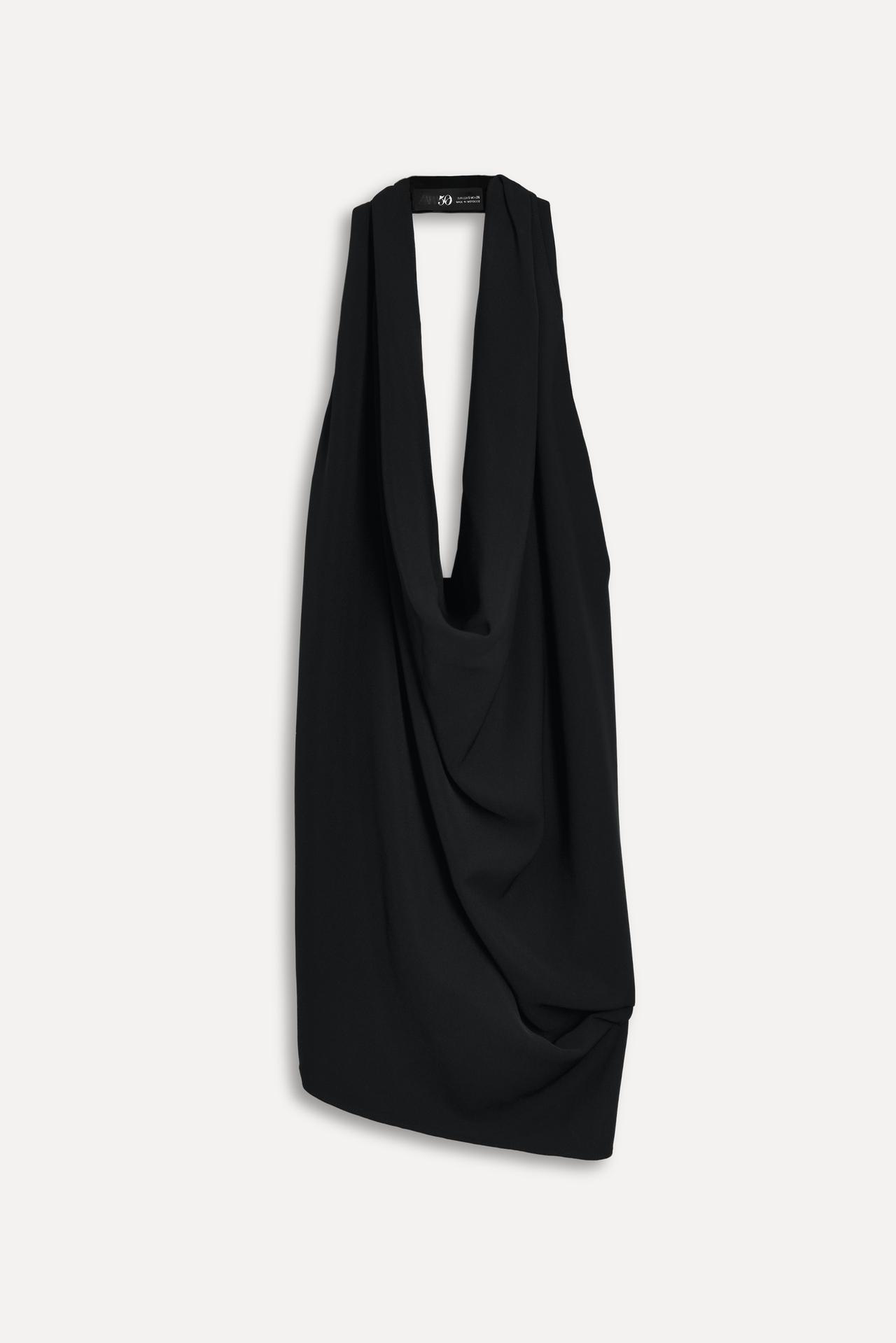 

Блузка Zara Halter Drapeado 50th Anniversary, черный