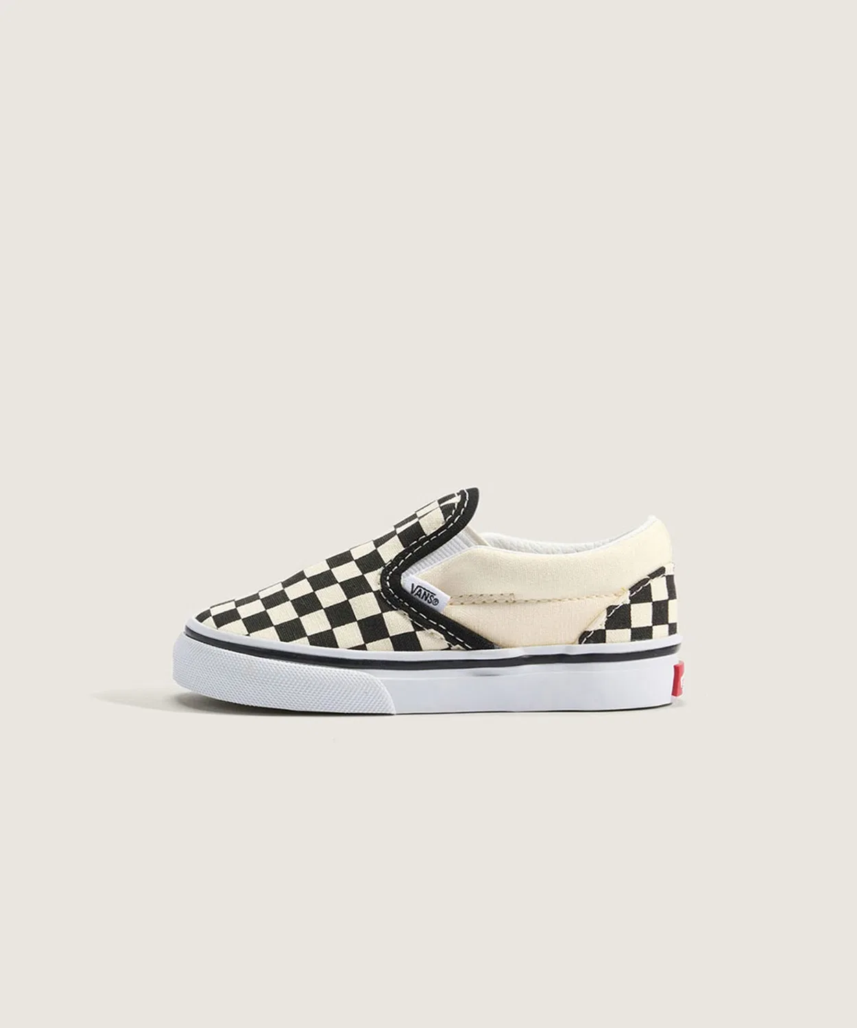 Детские слипоны с клетчатым принтом VANS Classic Slip-On, Black/White