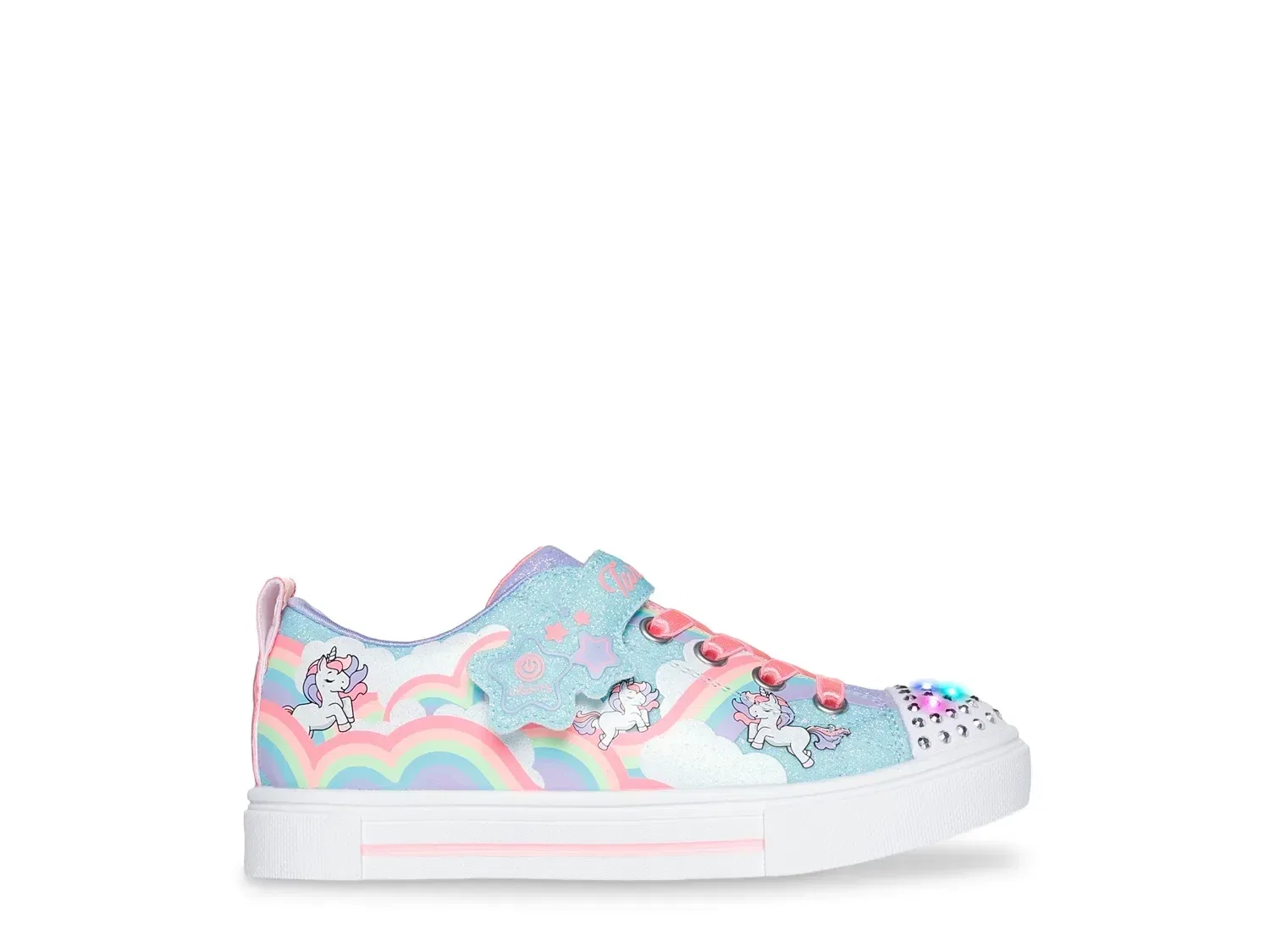 Кроссовки детские с подсветкой Twinkle Sparks Jumpin' Clouds Skechers, бирюзовый — фото 4