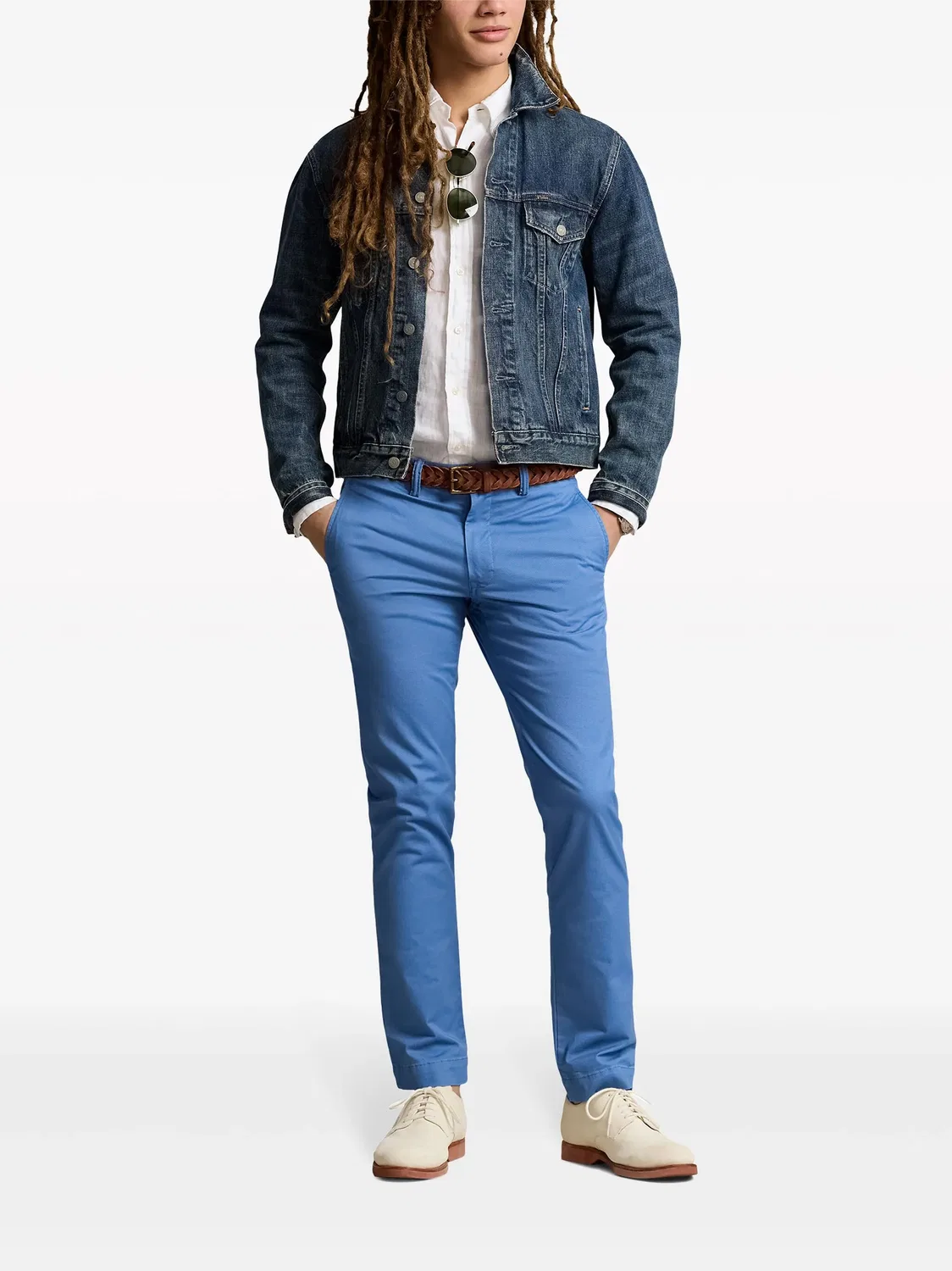 Брюки Bedford из хлопкового твила Polo Ralph Lauren, синий — фото 3