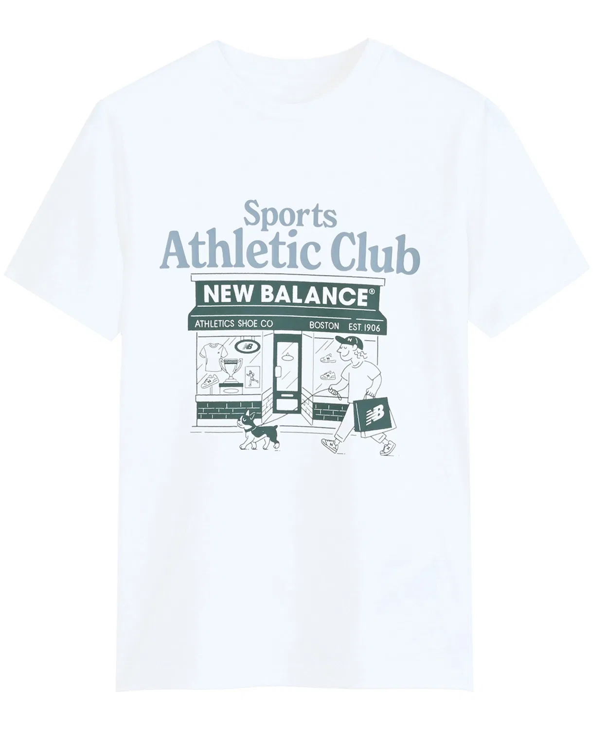 Детская футболка с принтом Sports Club New Balance, Белый