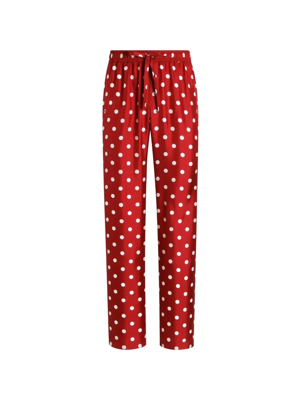 Шелковые брюки в горох DOLCE & GABBANA, красный