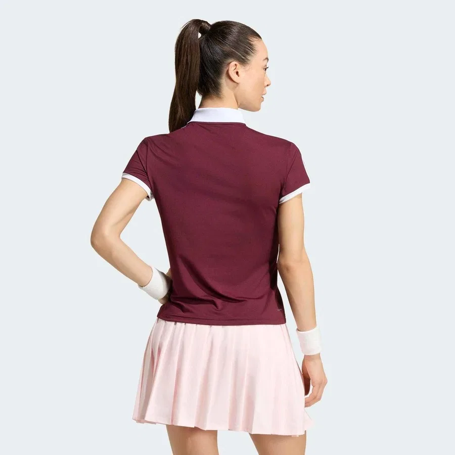 Женское поло с коротким рукавом Tennis Classics adidas, Бордовый — фото 2