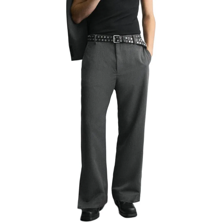 Мужские брюки свободного кроя Medium Gray ZARA, Medium Gray — фото 4