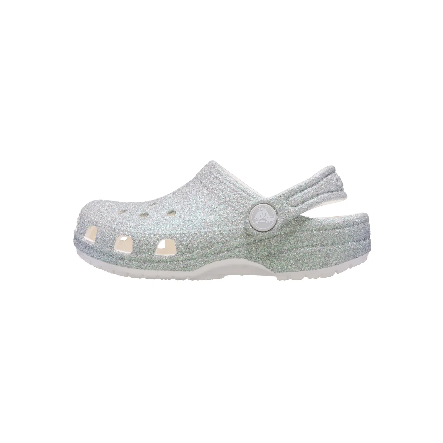 Мюли детские с блеском Classic Crocs, белый