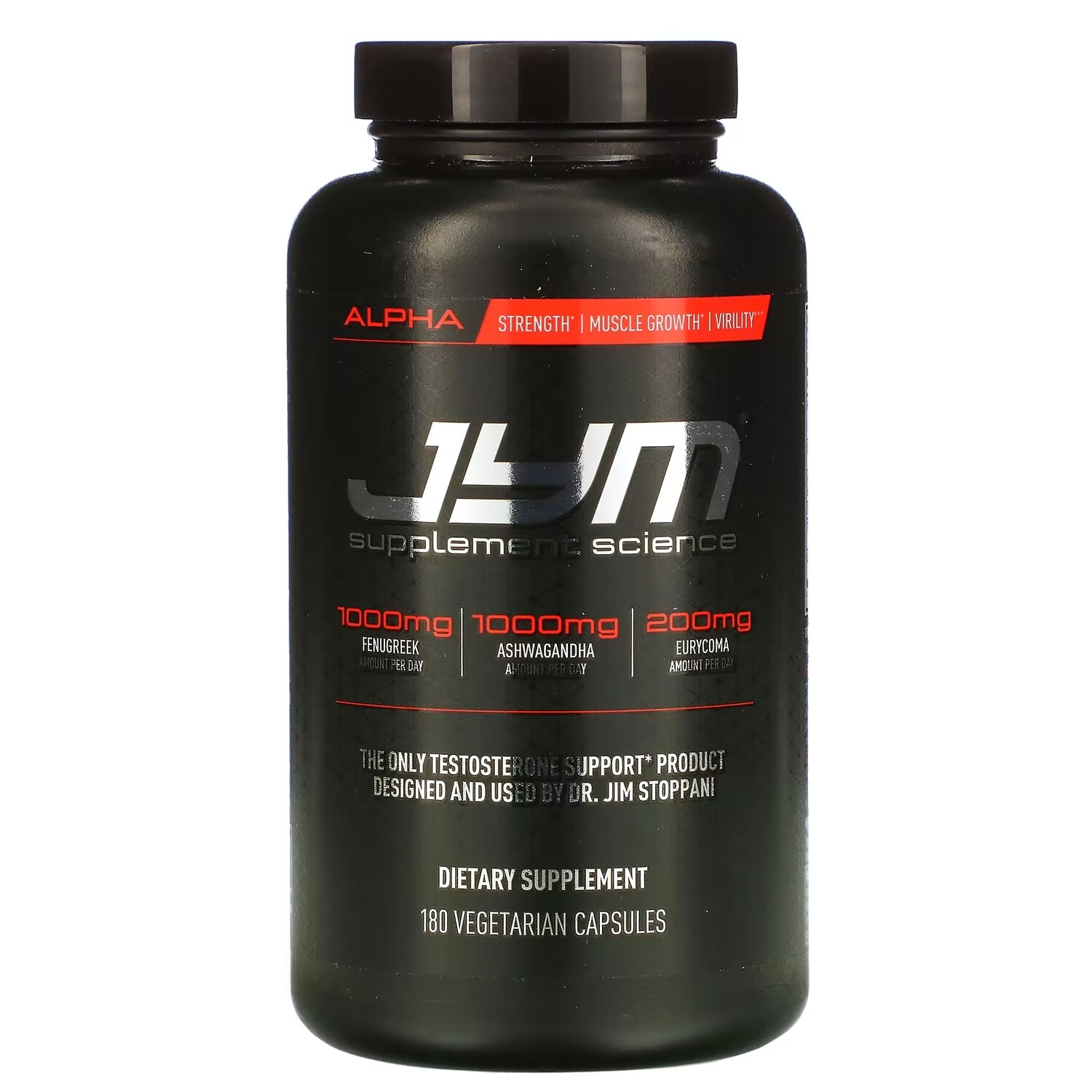 

JYM Supplement Science Alpha поддержка тестостерона, 180 вегетарианских капсул