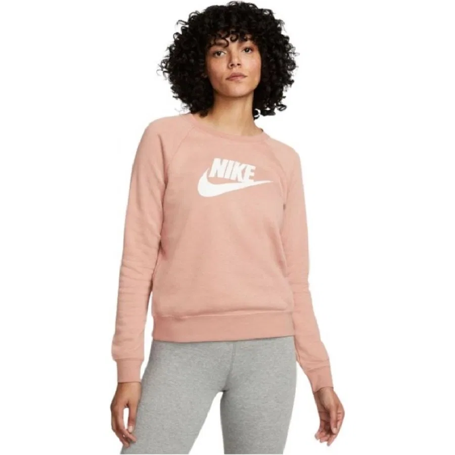 Женский свитшот с круглым вырезом и принтом Nike Nsw Essntl Polar Gx Crew, Светло-розовый