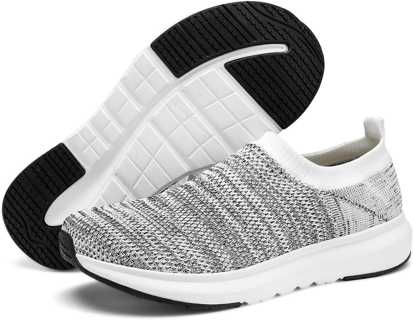 

Кроссовки с широкой носочной частью, амортизирующие, для дорожного бега, очень широкие, противоскользящие, мужские прогулочные, дышащие, для широкой стопы, удобные спортивные для тренажерного зала Suehumbe, белый/черный