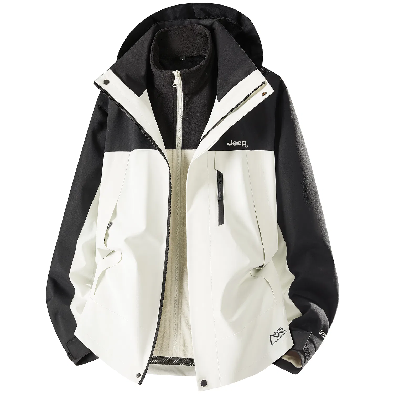 Детский худи с капюшоном, прямой крой, Ivory White, Jeep
