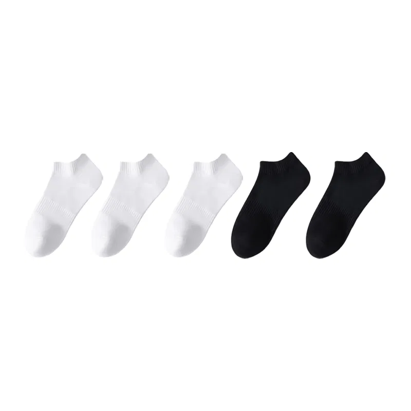 Детские носки-следы 5 пар Cotton Gene, Белый *3 + Черный *2