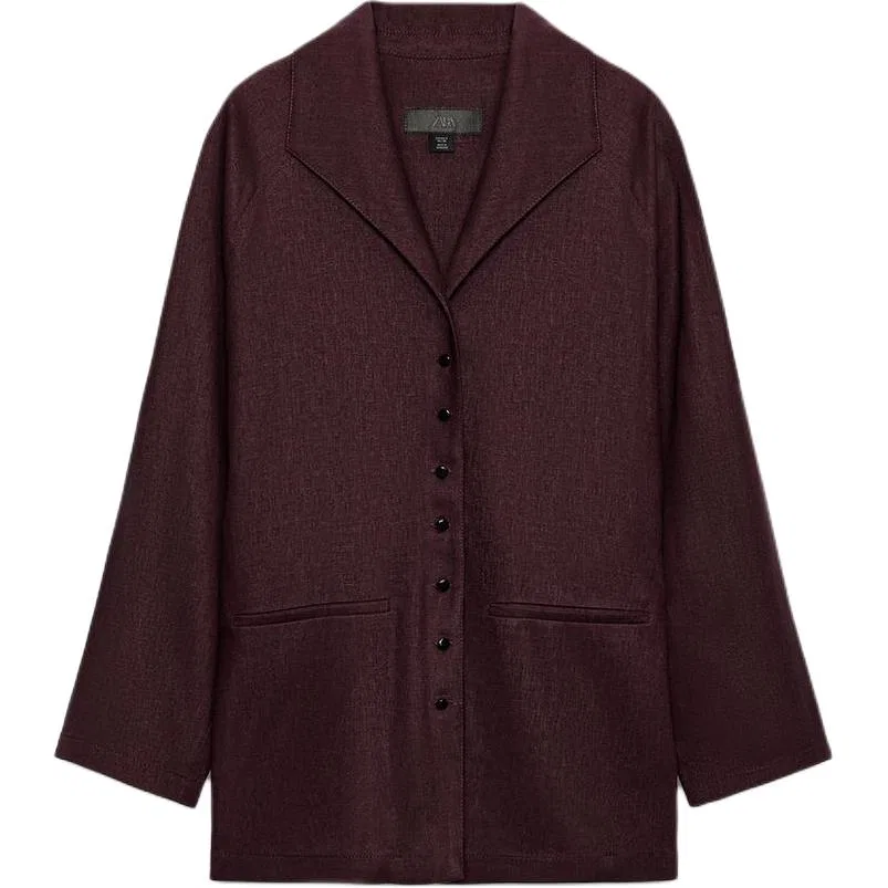 Женский деловой костюм с лацканами Eggplant Purple ZARA, Eggplant Purple