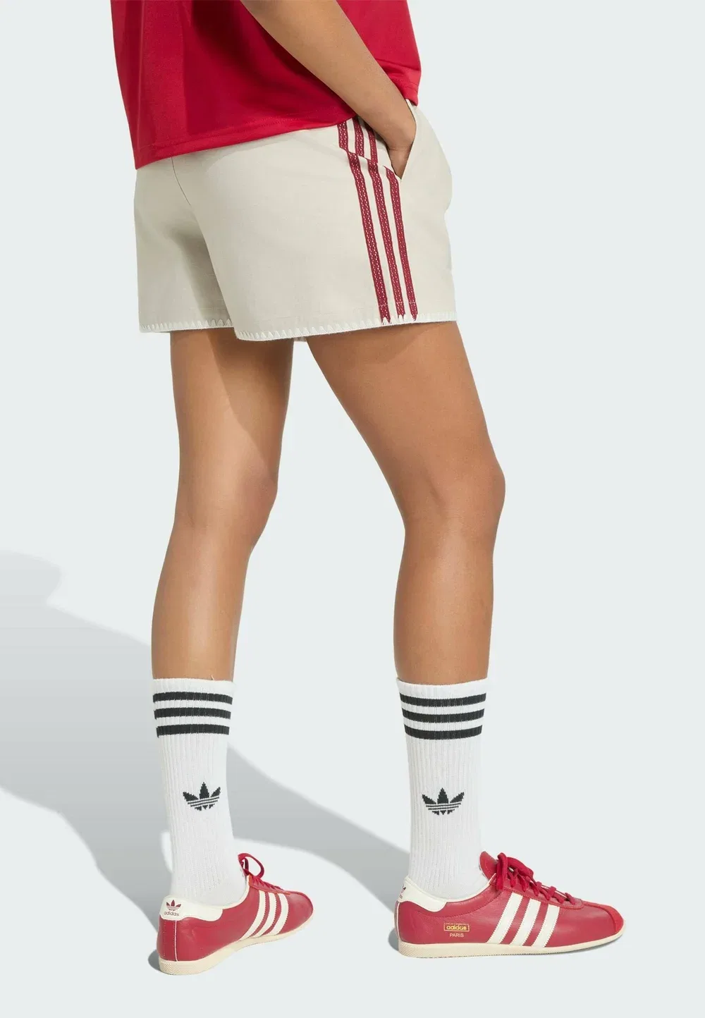 Шорты для отдыха с спортивными штанами Adidas Originals, Beige — фото 2