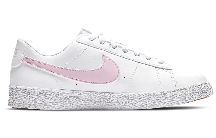 Детские кроссовки для скейтбординга с белой кожей Blazer Low White Pink Foam Nike, White Pink Foam — фото 3