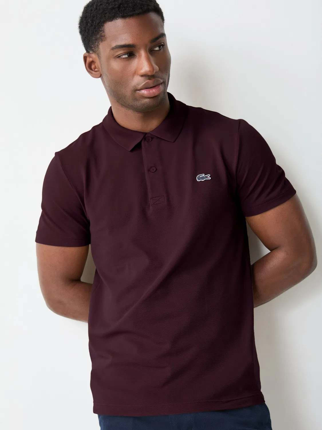 Lacoste Коричневая рубашка-поло обычного кроя с короткими рукавами