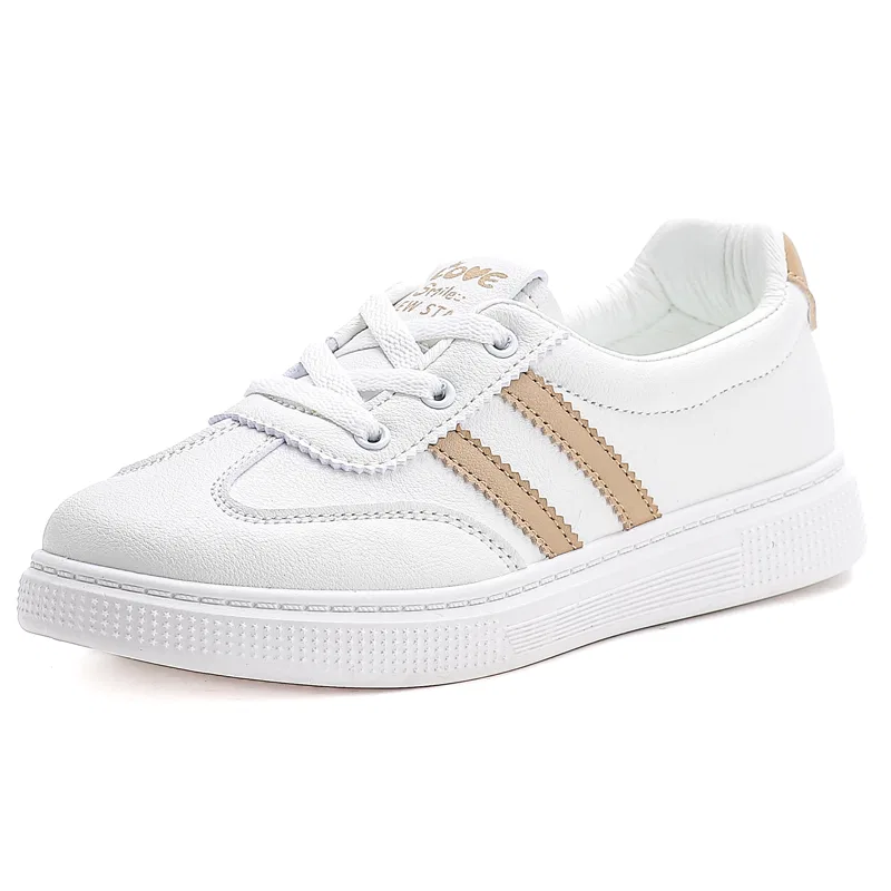 Детские кеды для скейтбординга с закрытым носком VENICEW, White Khaki
