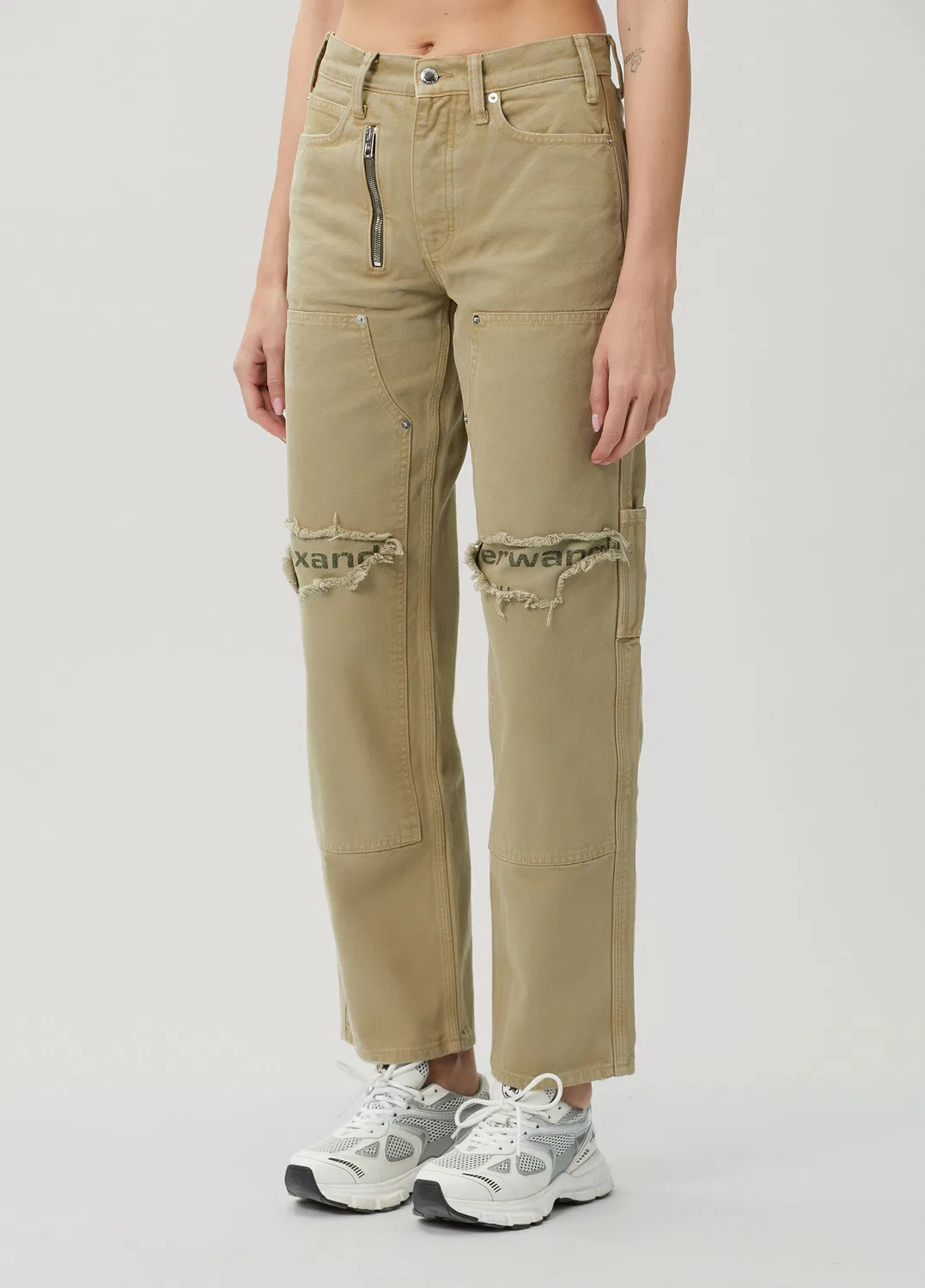 Джинсы Alexander Wang, хаки — фото 3