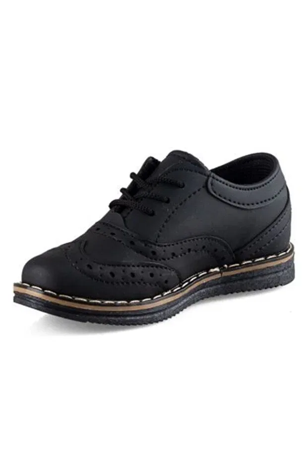Детские повседневные ортопедические туфли на шнуровке Magic Shoes, Black Mat — фото 2