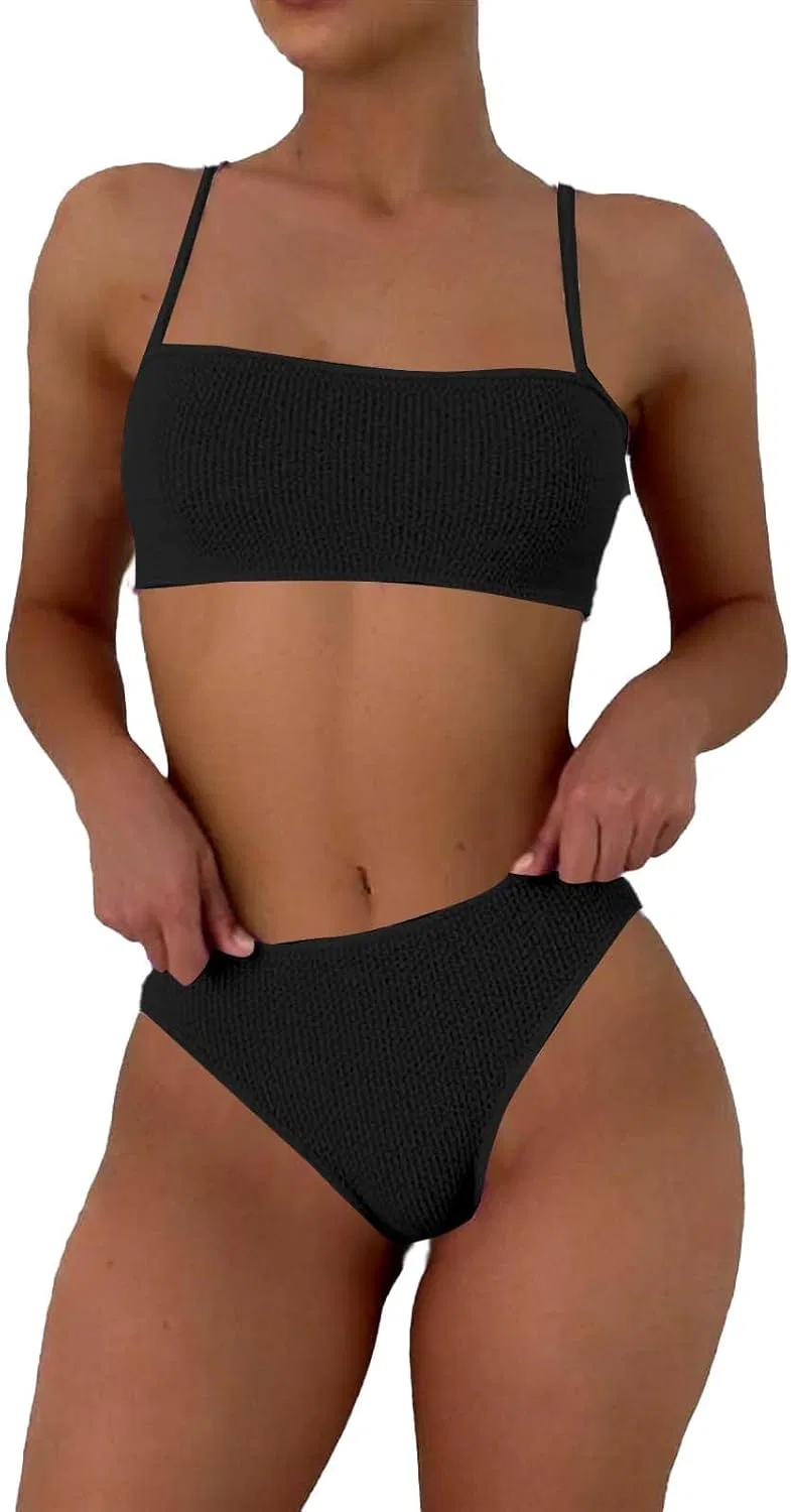 Женский купальный костюм танкини ribbed paThez, Black