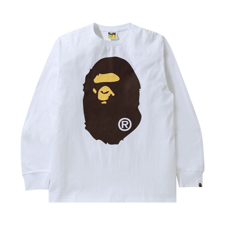 

Лонгслив BAPE Big Ape Head Long-Sleeve Tee 'White', белый