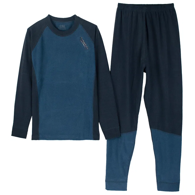 Детское термобелье с принтом Cotton Gene, Patchwork Navy Blue