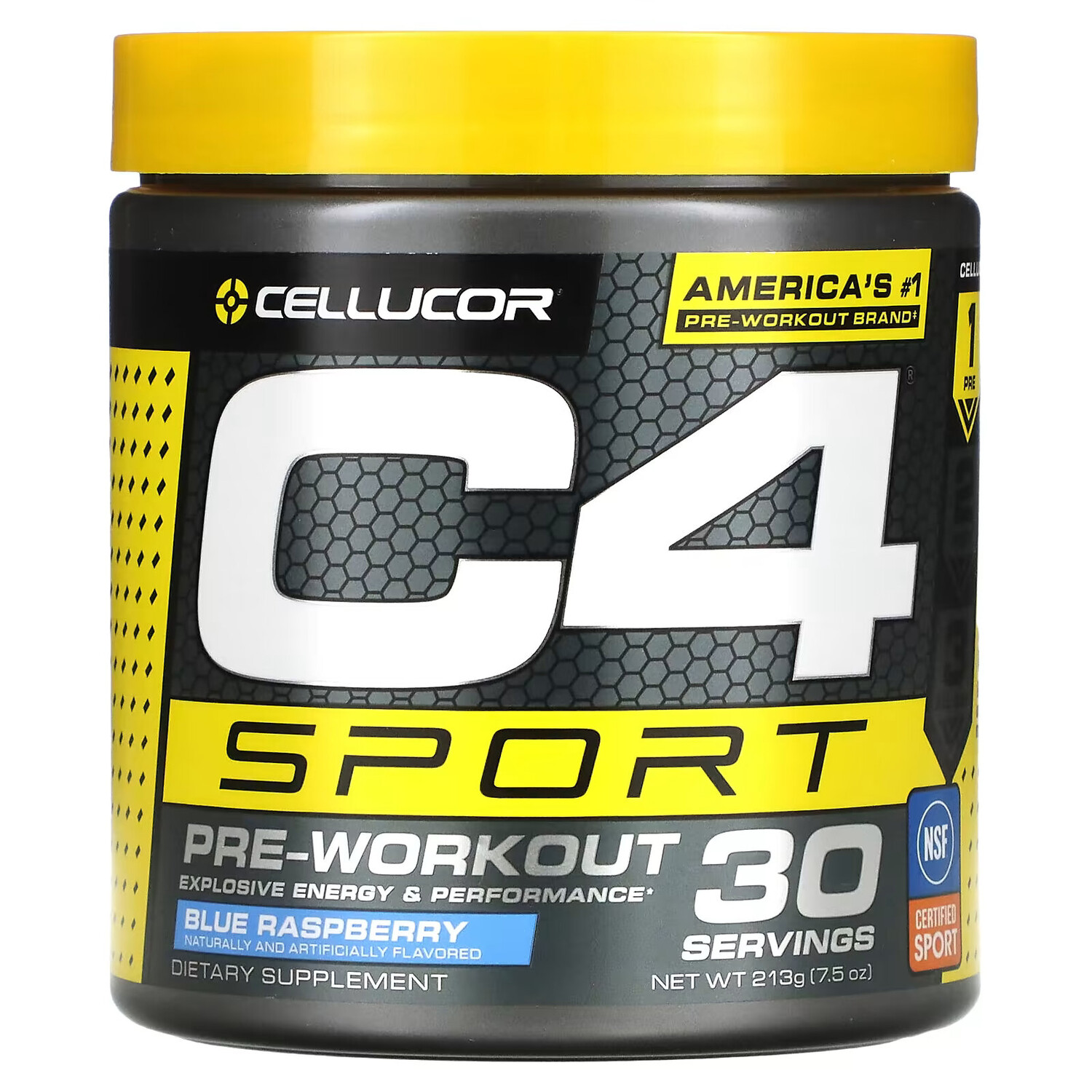 

Cellucor, C4 Sport, предтренировочный, голубая малина, 9,5 унции (270 г)