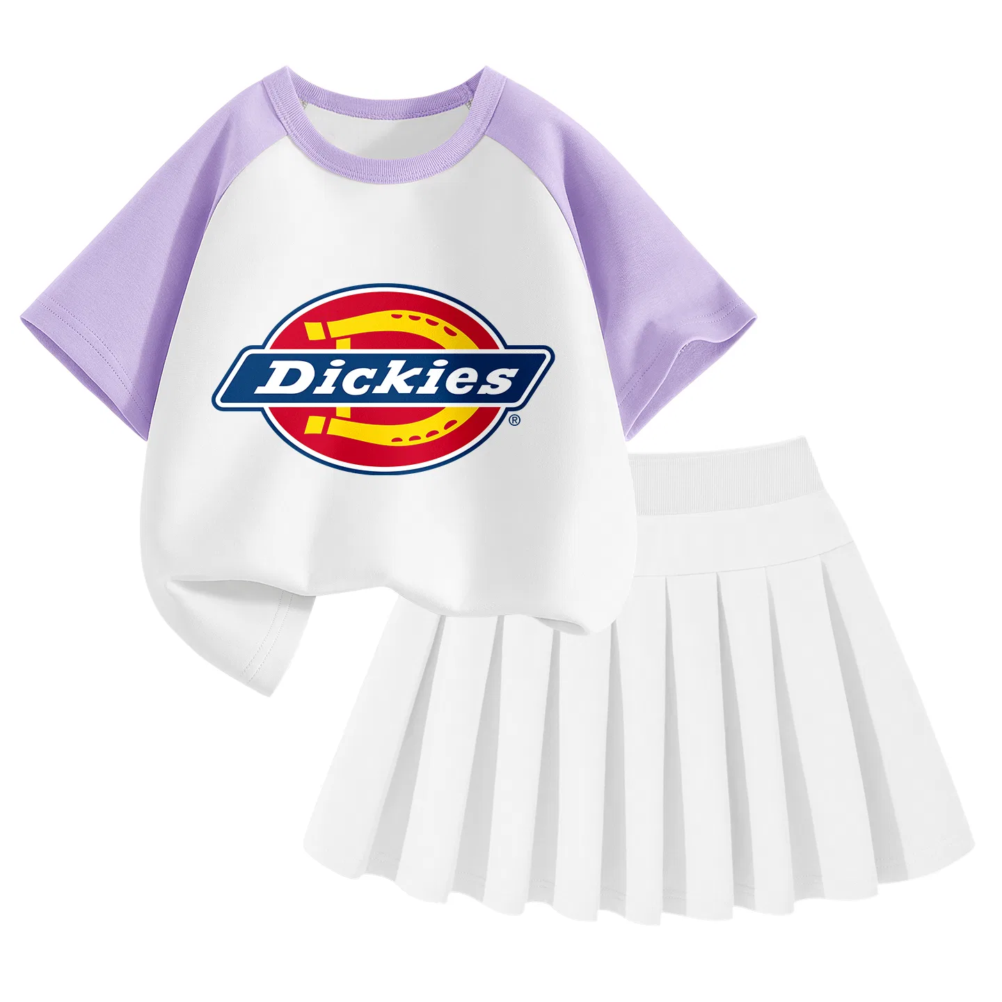 Детский комплект для девочек с юбкой Dickies, Purple White