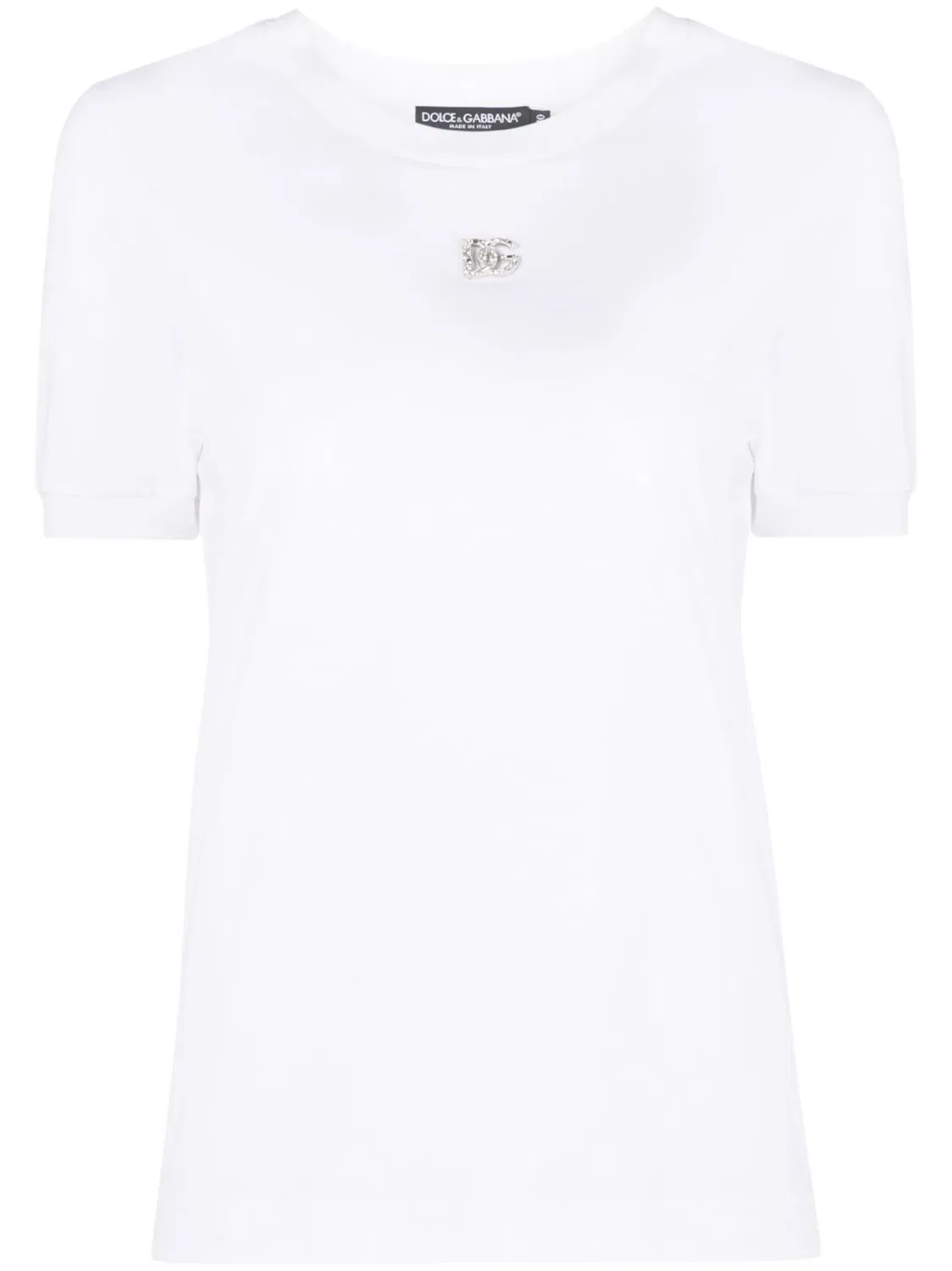 Dolce & Gabbana Футболка с кристаллами, белая