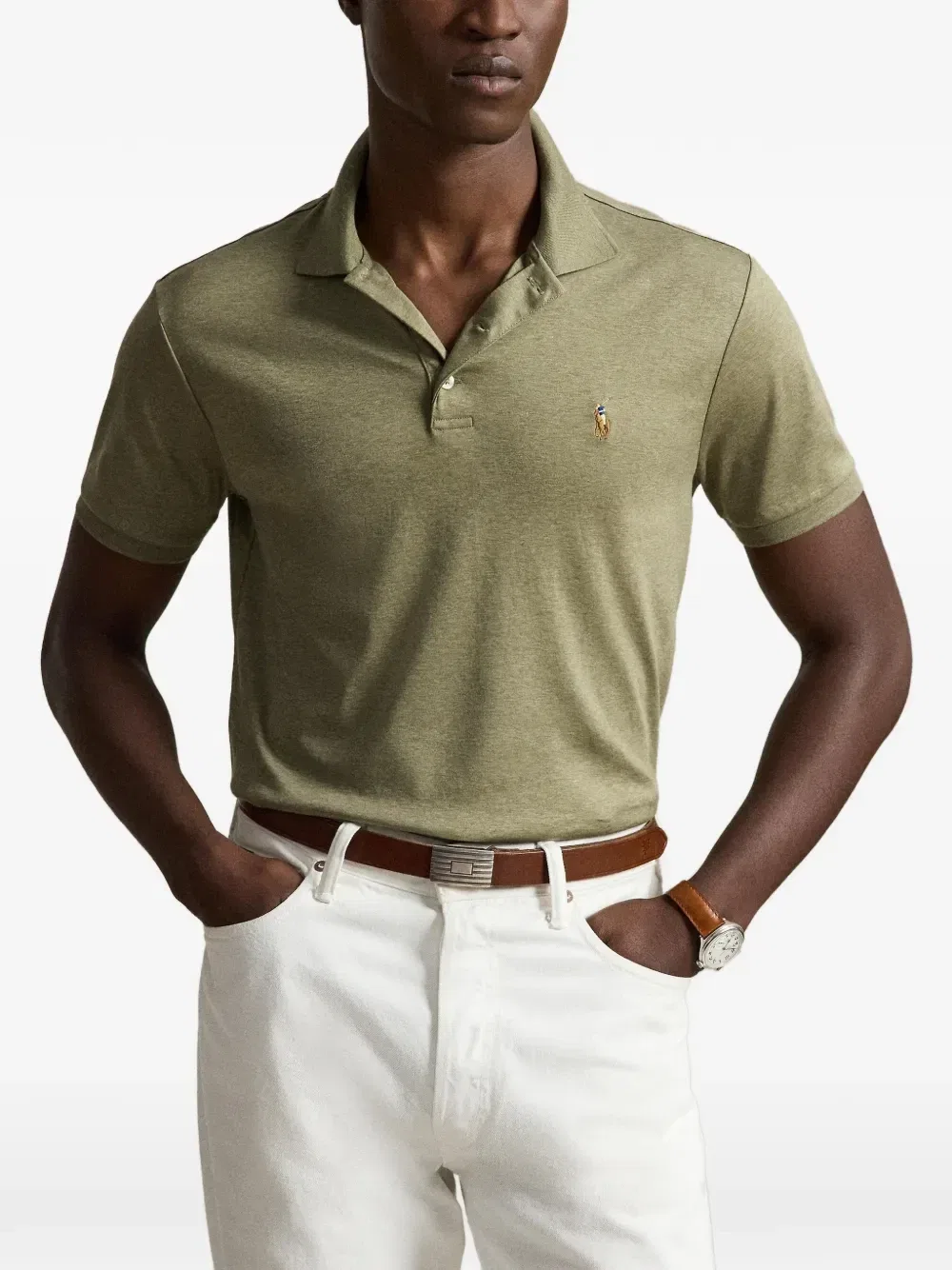 Футболка-поло с мотивом пони Polo Ralph Lauren, зеленый — фото 3