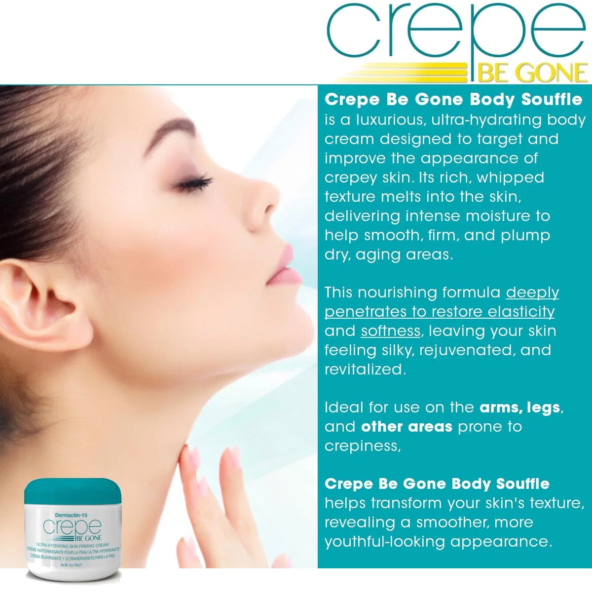 Крем для тела Crepe Away Cream Body Souffle, Dermactin, набор 4 шт, 3 fl oz, Sage — фото 3
