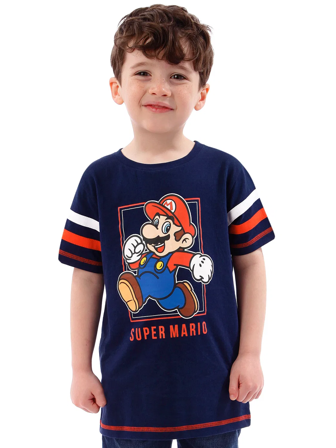 Футболка с принтом Super Mario Character, синяя — фото 2