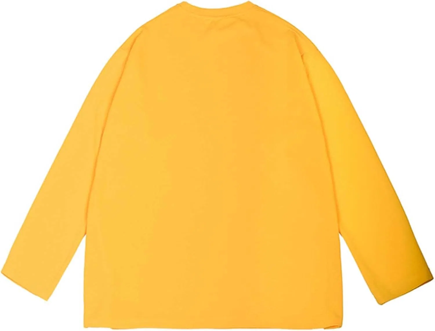 Мужская свободная футболка с длинным рукавом, Yellow — фото 4