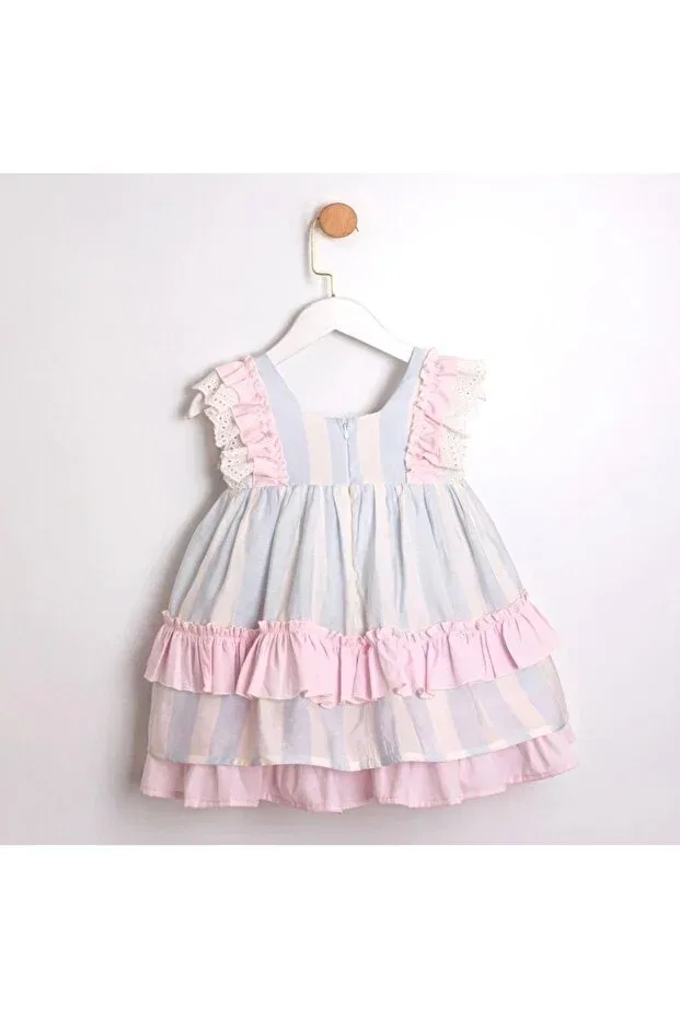 Детское платье для девочек с воланами Festive Colorful Dress Alvadonna, Pink — фото 3