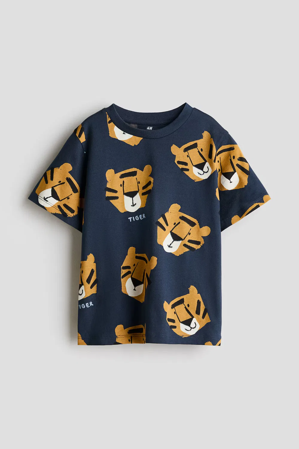 Хлопковая футболка с принтом H&M, Marineblau/Tiger