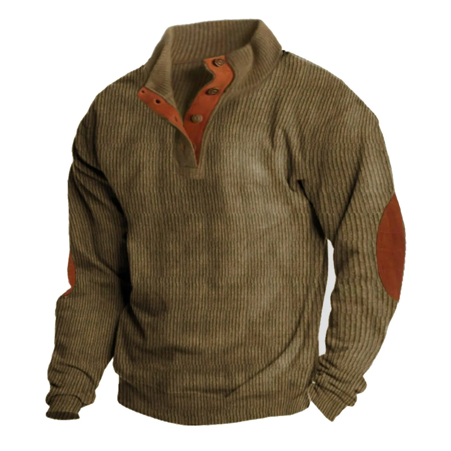 Мужской свитшот с воротником-стойкой и молнией, модель Eighth Print Sweatshirts, 4-persimmon