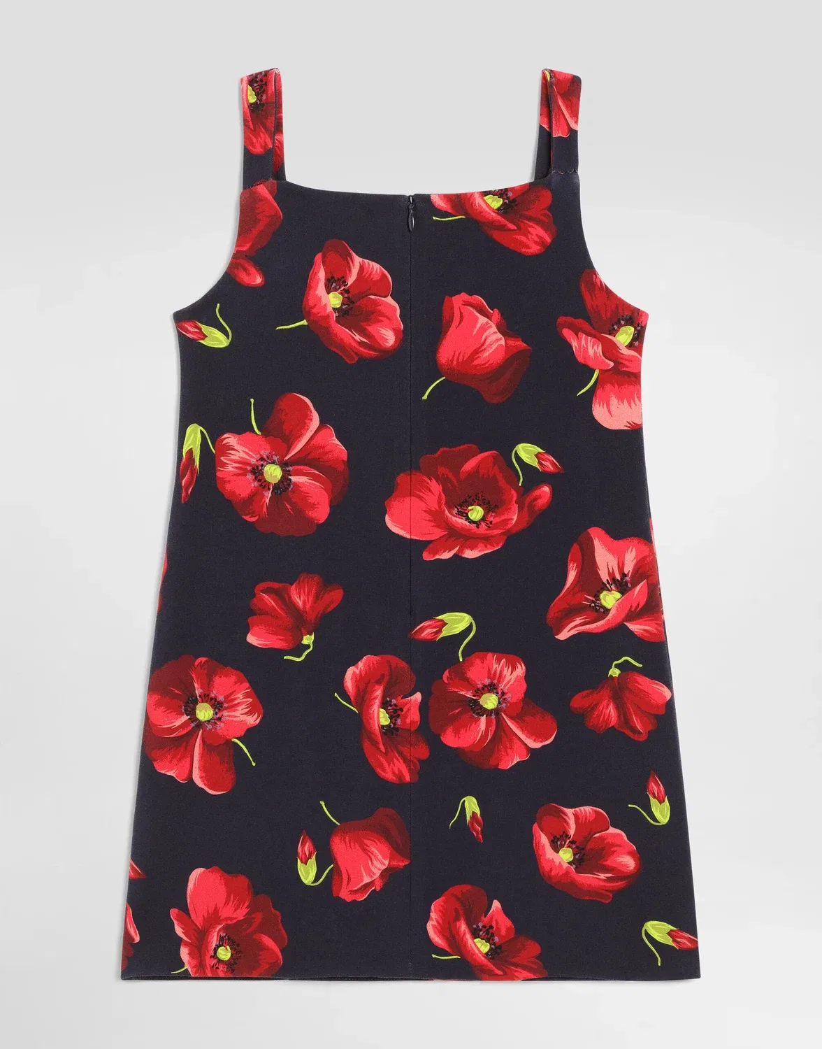 Платье из интерлока с маковым принтом Dolce&Gabbana, черный — фото 2