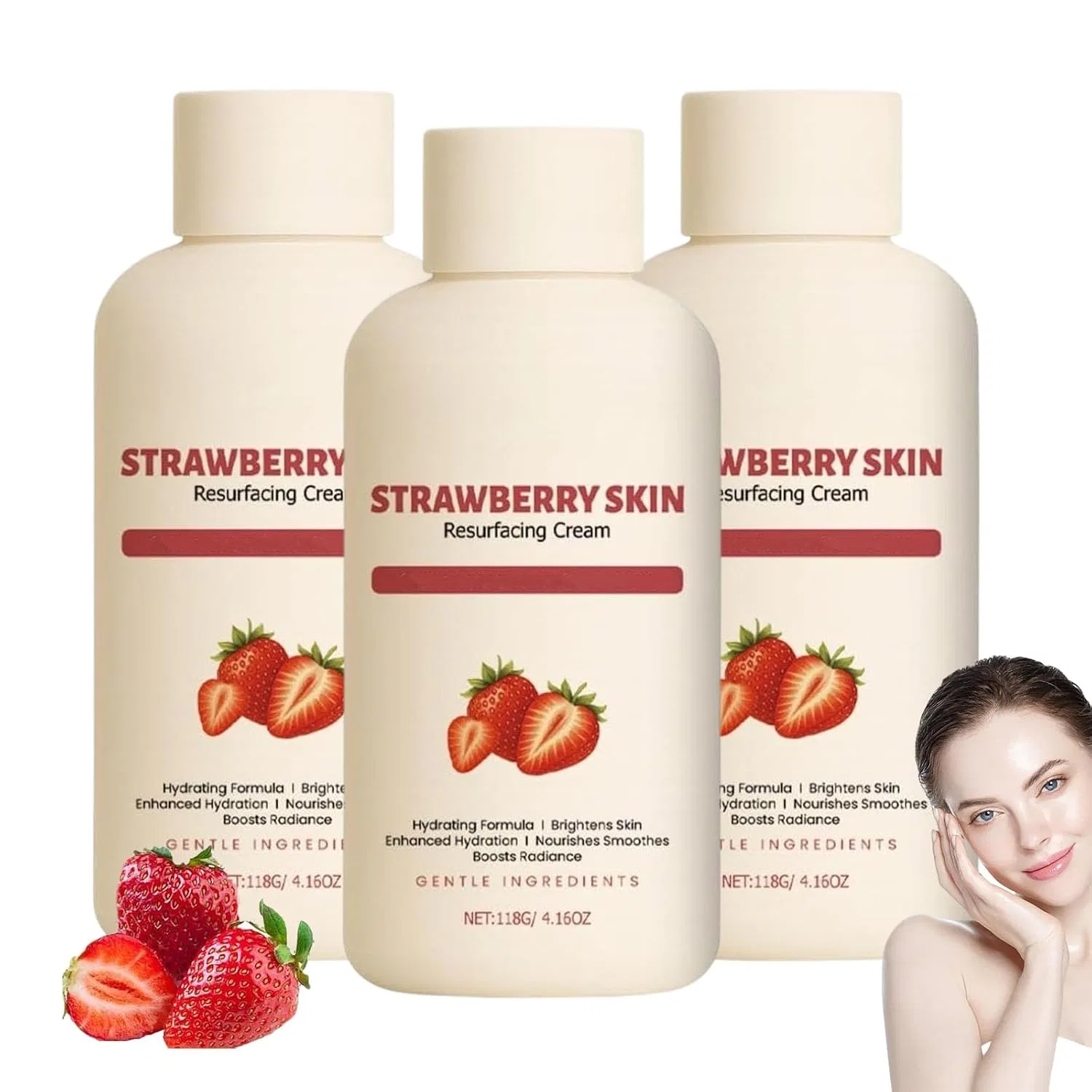 Крем для тела восстанавливающий Strawberry Skin Renewal Cream, JIAOY, 118 г, 3 шт.