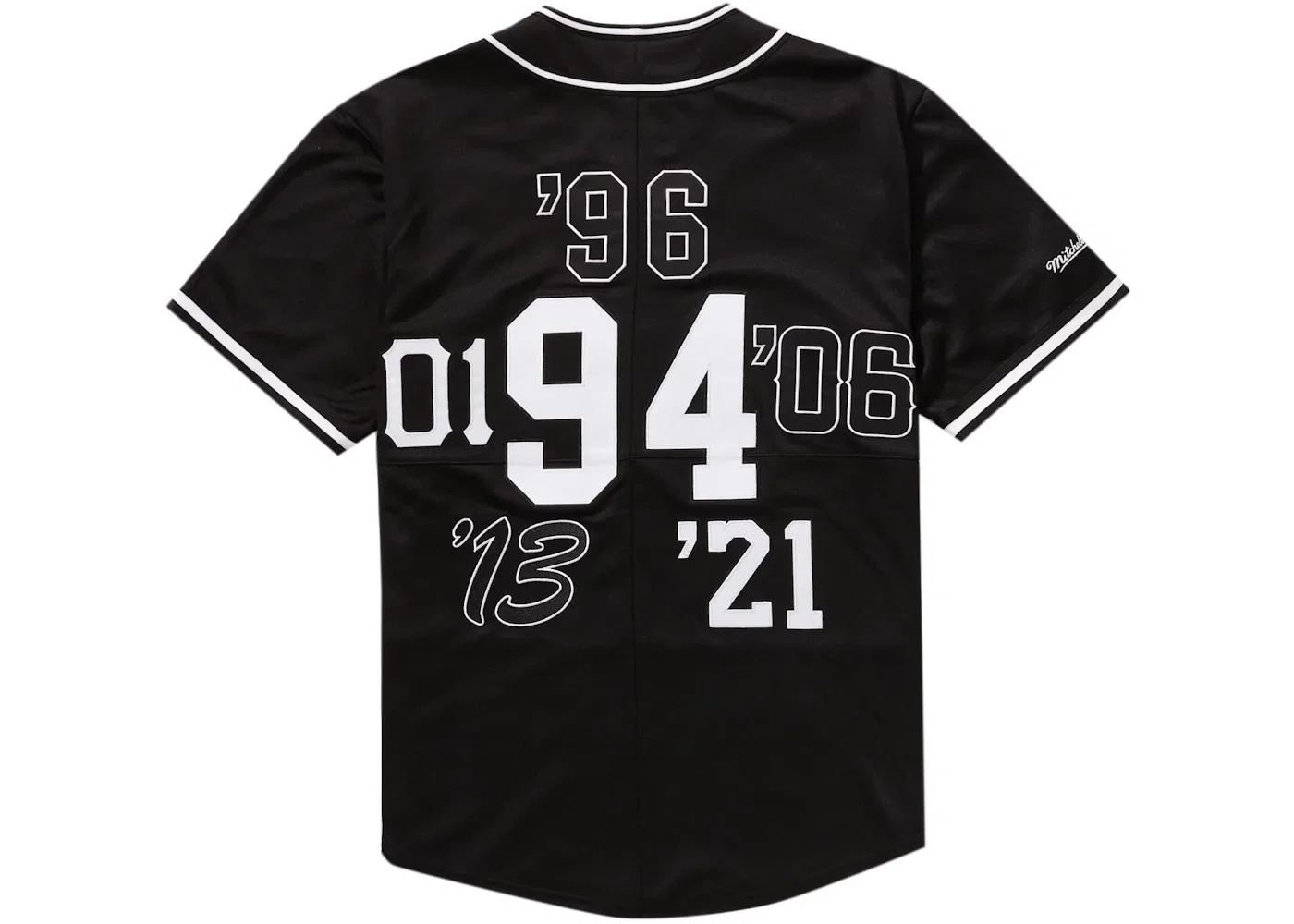 Мужская джерси с принтом Supreme Mitchell & Ness Patchwork Baseball Jersey, Black — фото 2