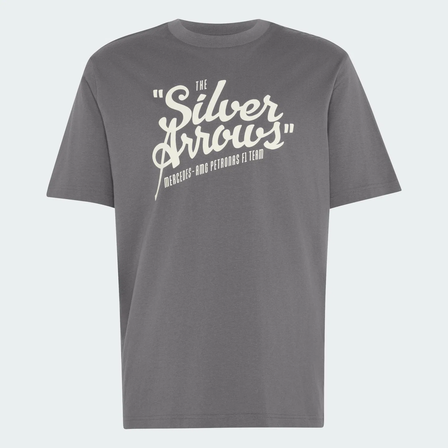 Футболка хлопковая Mercedes-AMG Petronas Formula 1 Team Silver Arrows T-Shirt 03 Adidas, Grau Weiss — фото 2