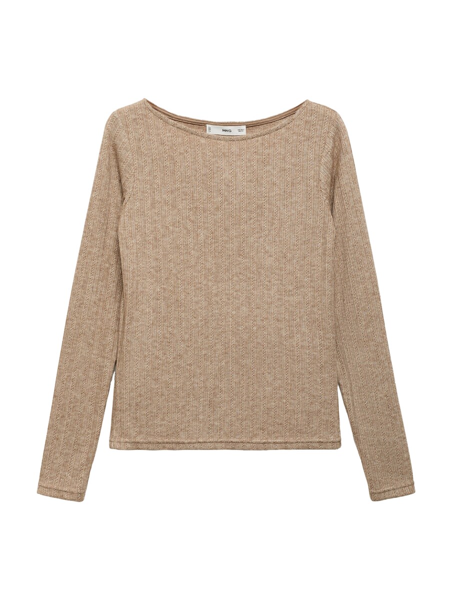 

Тонкий вязаный свитер MANGO Sweater POINTE, светло-коричневый