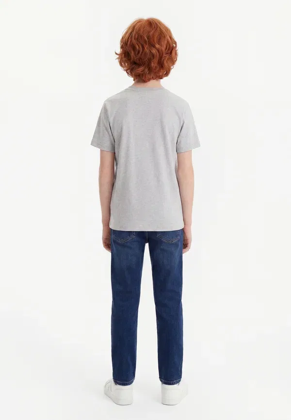 Футболка с принтом хлопок Stacked logo tee New Balance, Athletic Grey Heather, серый — фото 2