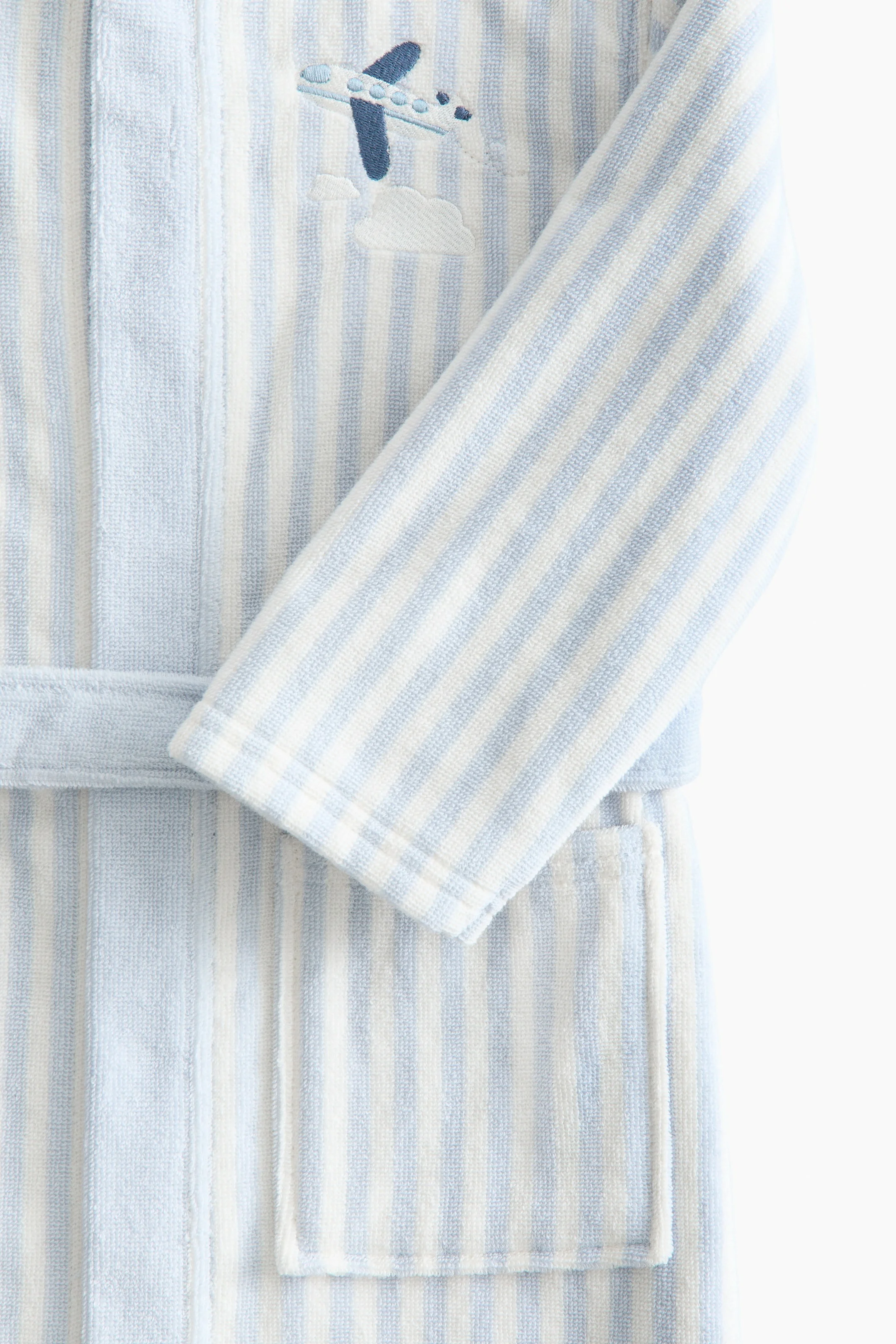Халат H&M Bathrobe With Embroidered Detail, голубой — фото 3