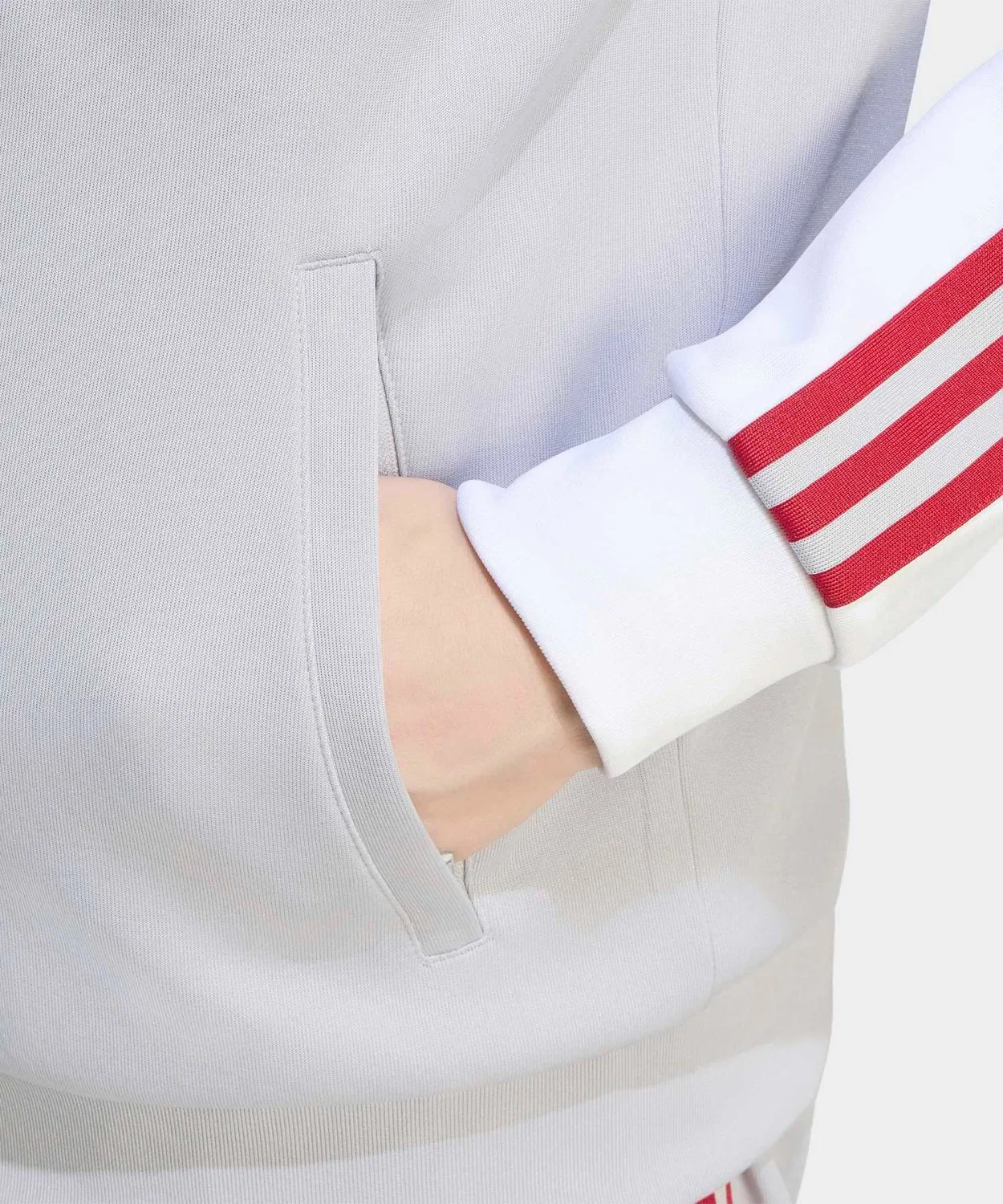 Мужская куртка-джерси с воротником-воронкой Liverpool FC Originals Track Top Adidas, Белый — фото 4