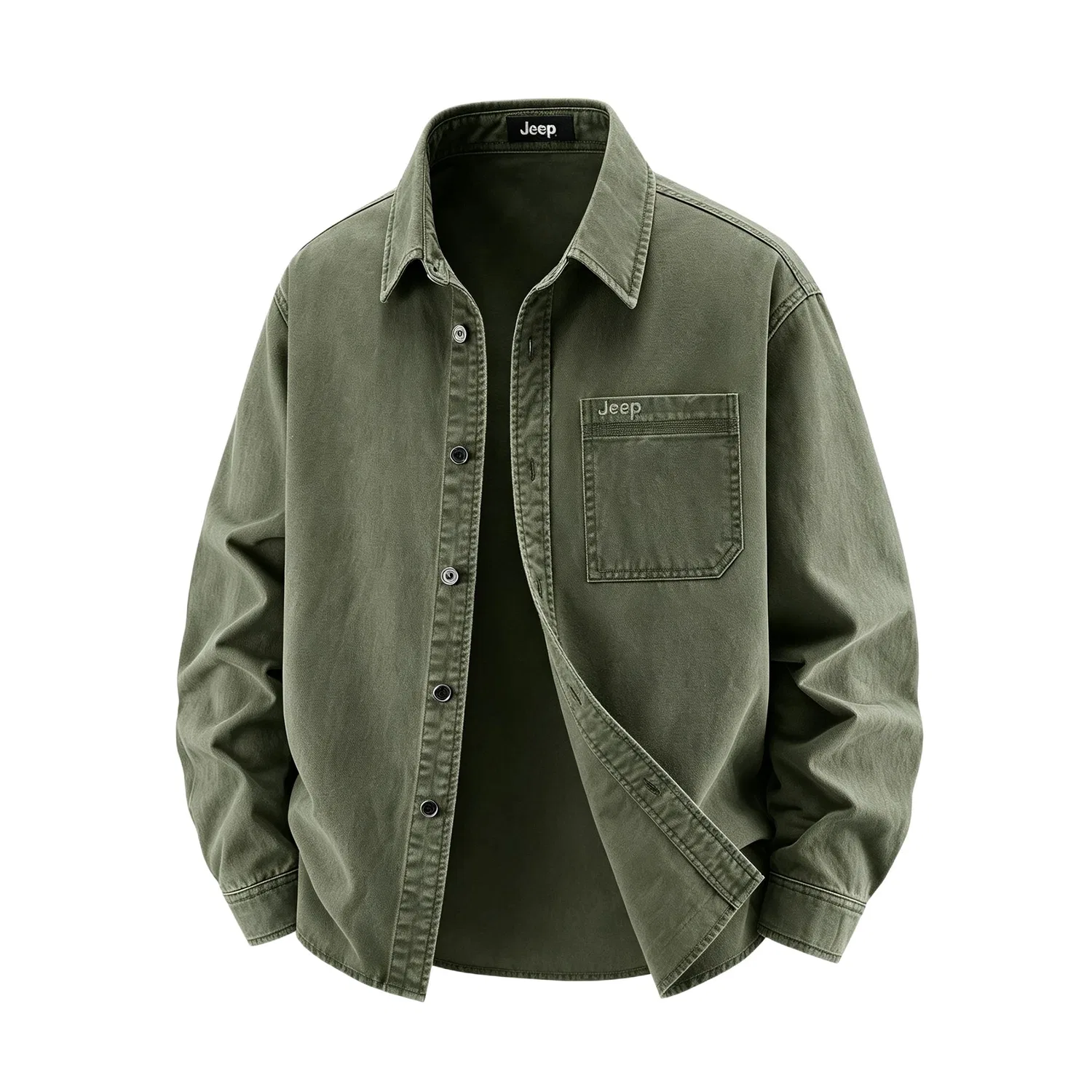 Детская рубашка с воротником, прямой крой, модель Classic Collection, Jeep, Light Army Green