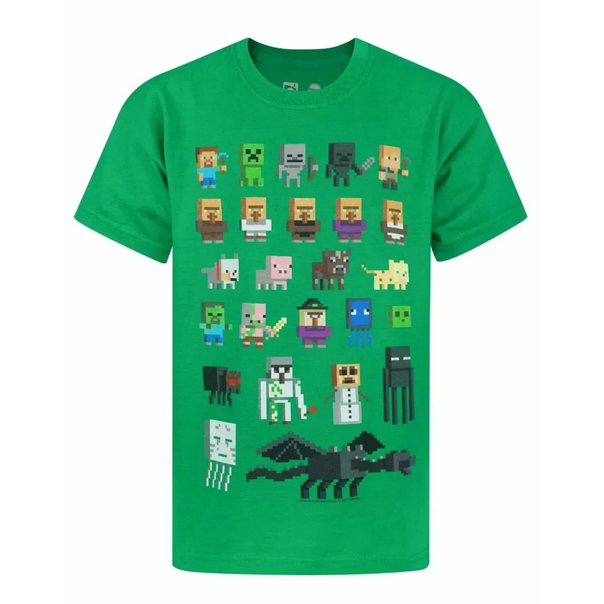Детская футболка с коротким рукавом для мальчиков Sprites Minecraft, Green