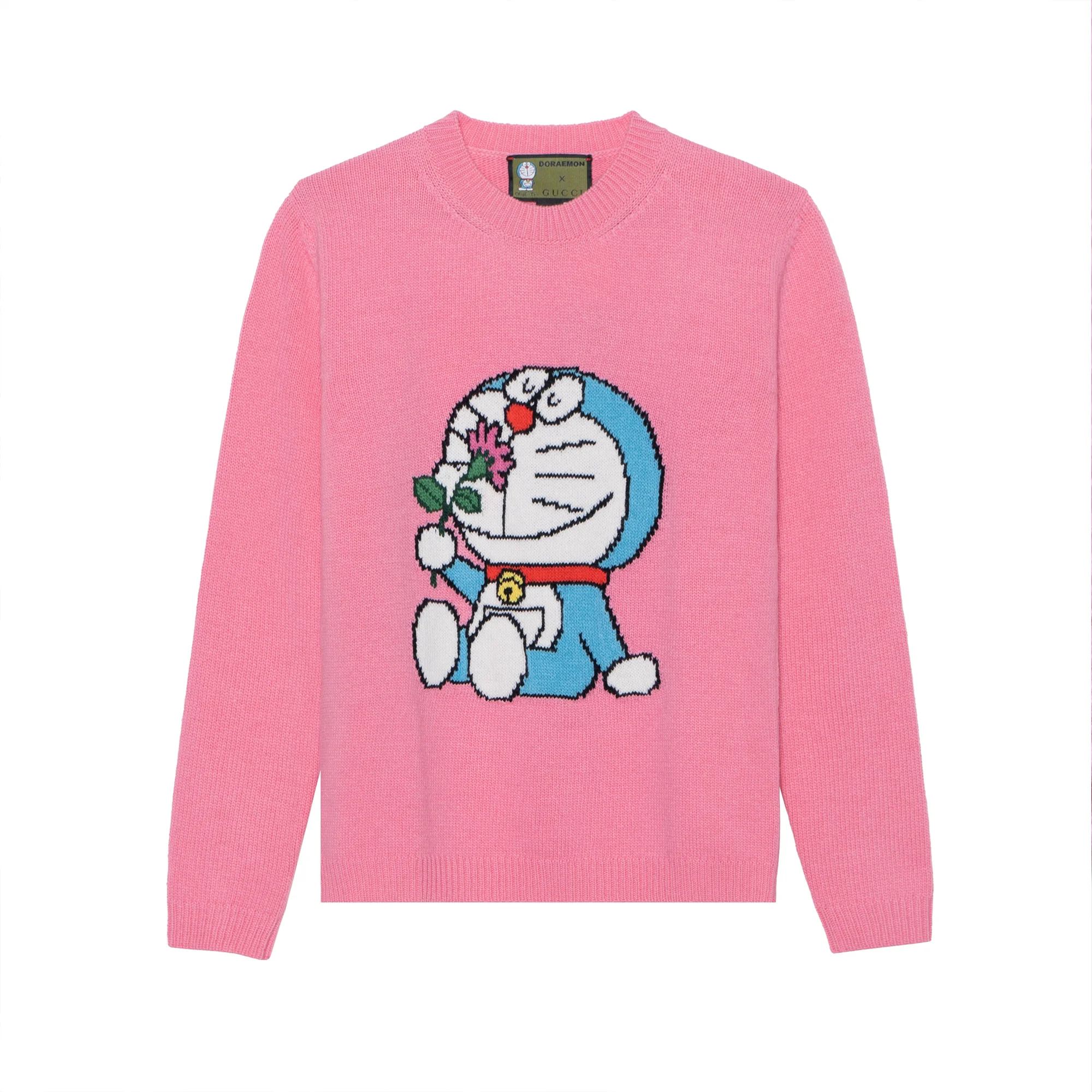 Свитер женский Gucci, коллаборация Doraemon, розовый
