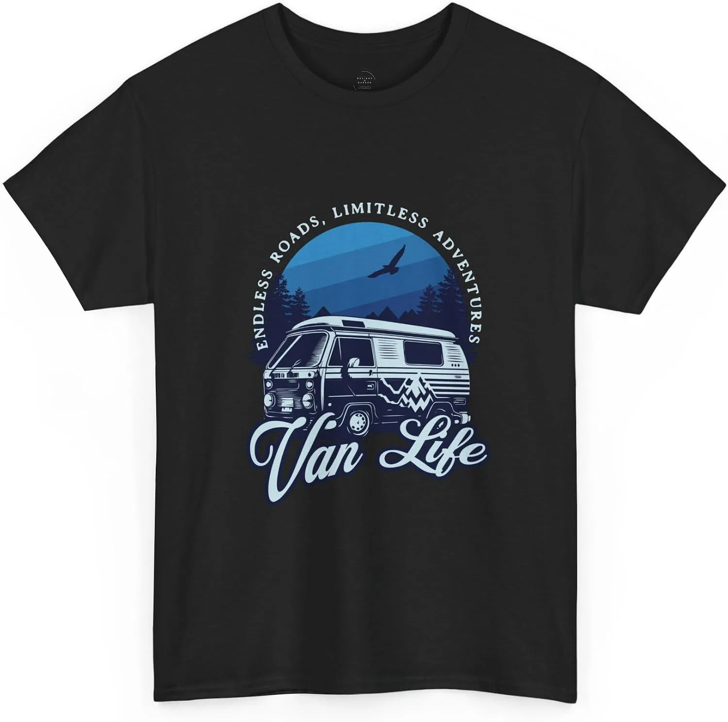 Мужская футболка с принтом Van Life Gildan 5000, Black — фото 2