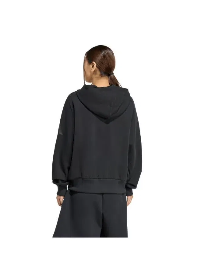 Худи на молнии Soft Lux Adidas, черный — фото 2
