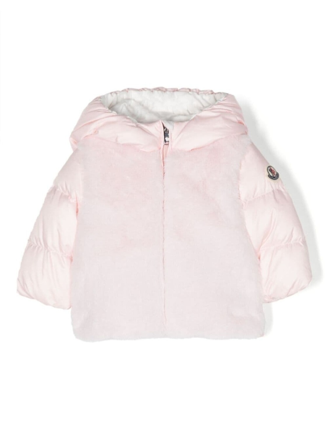 

Moncler Enfant пуховик с нашивкой-логотипом, розовый