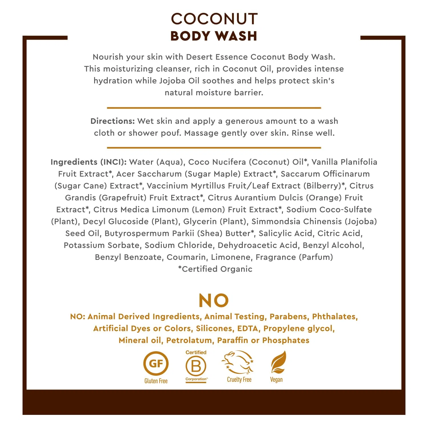 Гель для душа Coconut, Desert Essence, 235 мл — фото 2