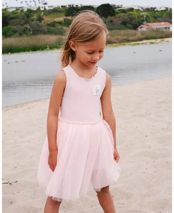 Детское платье для девочек с принтом Chloe Rainbow Tutu Dress Petite Hailey, Ivory — фото 2